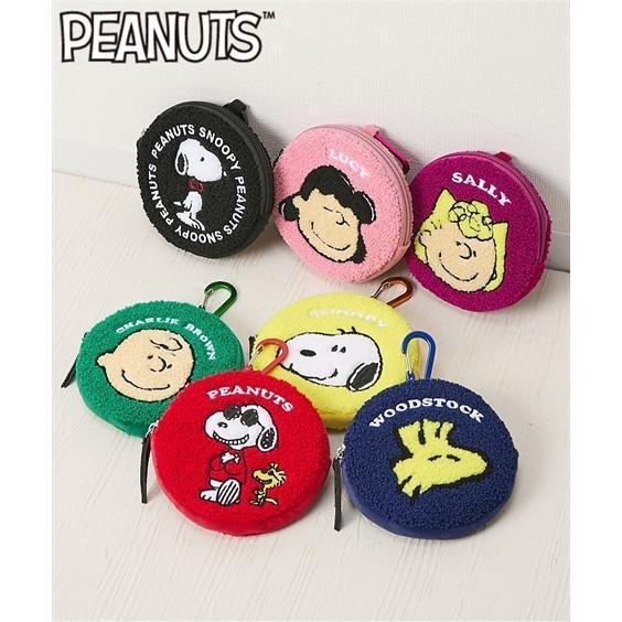 PEANUTS 絨毛圓形小物登山扣收納包 