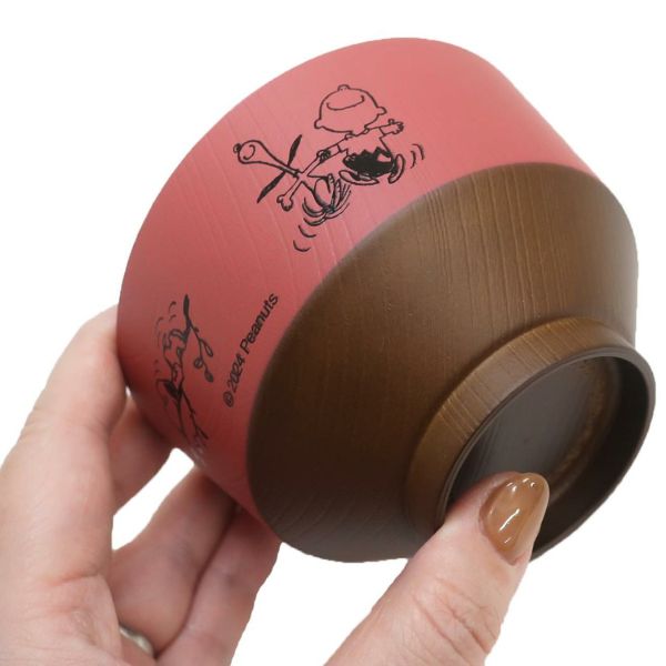 mc.史努比仿木紋漆器湯碗 