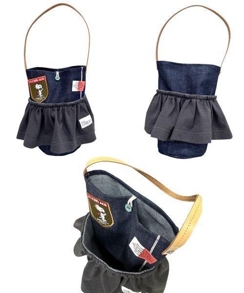 OLDBETTY’S × SNOOPY｜荷葉邊牛仔水桶包 