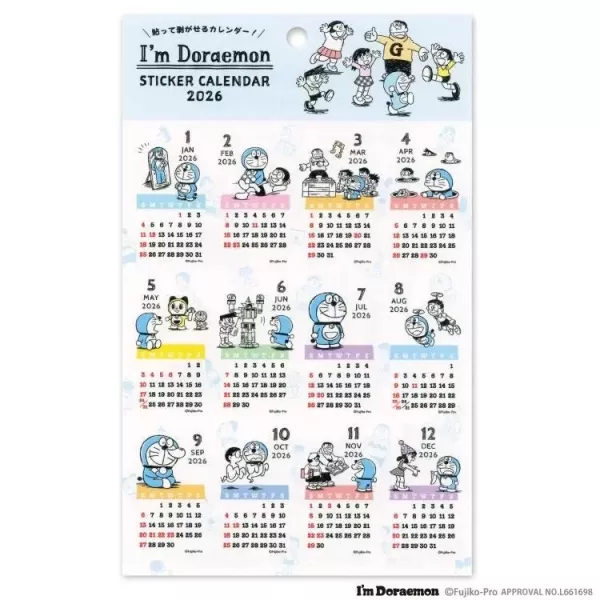 哆啦A夢貼紙日曆 