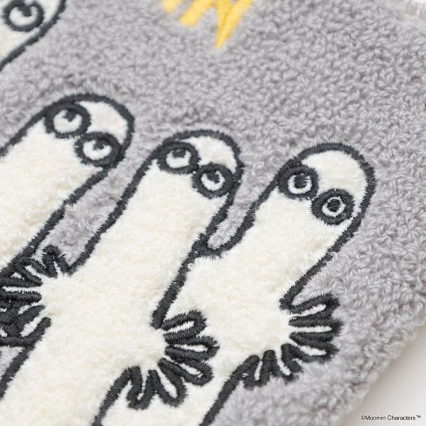 fab 嚕嚕米/溜溜單面刺繡毛絨扁平收納包 