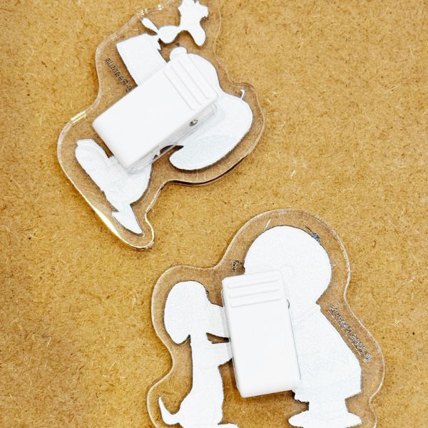 vintage 史努比/查理 壓克力造型萬用夾 