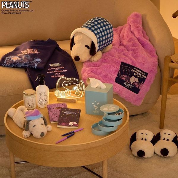 Peanuts史努比紫色毛絨毯 