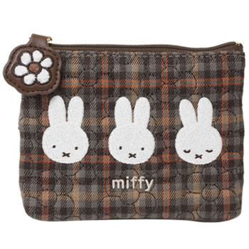 mc. 米菲絎縫格紋刺繡面紙收納包 