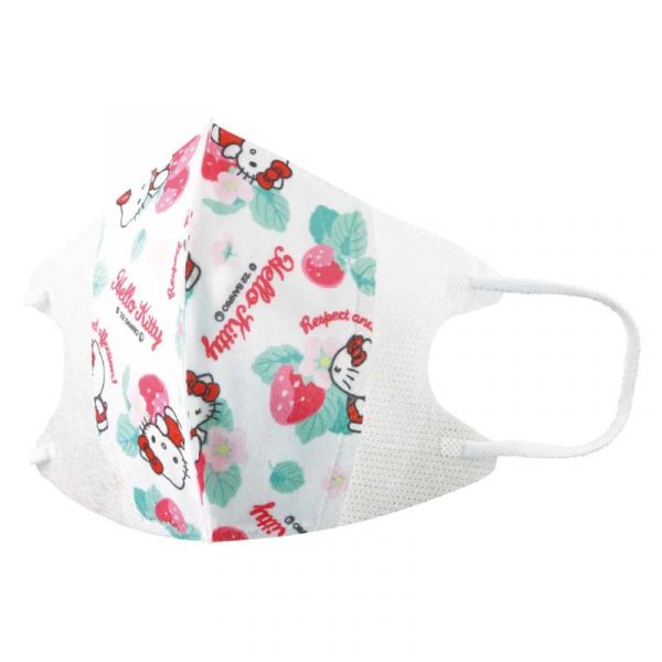 Skater X Hello Kitty 兒童立體不織布口罩組30入 (草莓) 