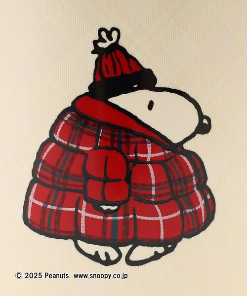 AT 史努比/歐拉夫穿格紋厚外套馬克杯 