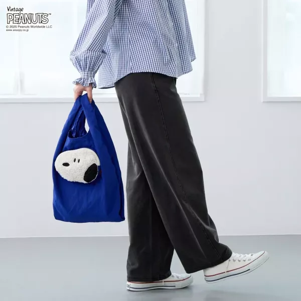 Rootote 史努比毛絨收納購物袋附背帶 