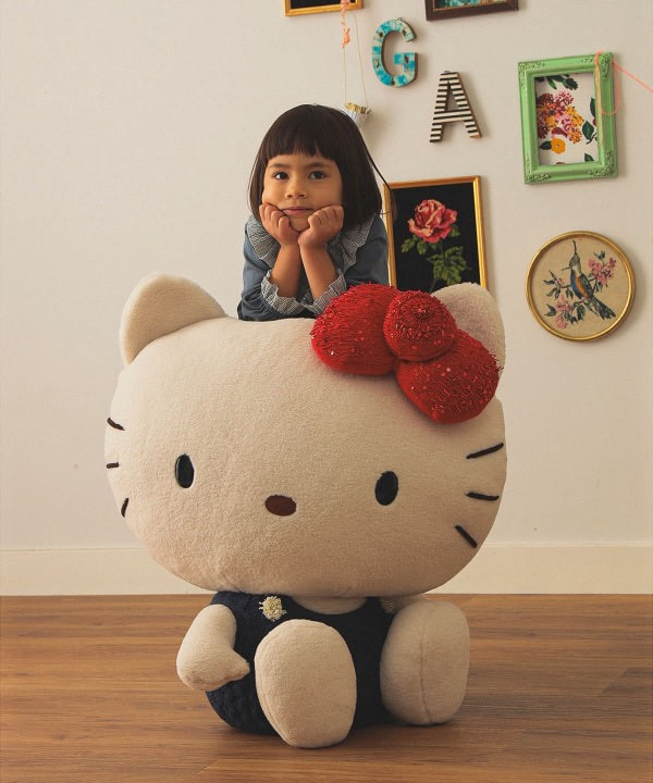 BEAMS HELLO KITTY 復古限定 坐姿超大毛絨玩偶 
