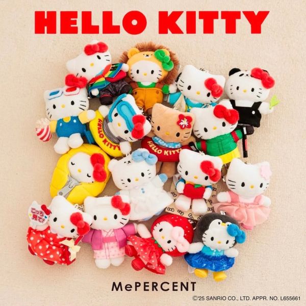 Hello Kitty × Me% 超萌造型娃娃吊飾鑰匙圈 