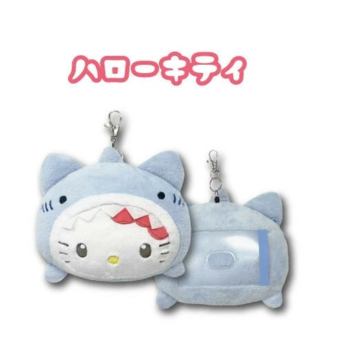 Sanrio Kitty鯊魚大頭玩偶伸縮卡套零錢包 