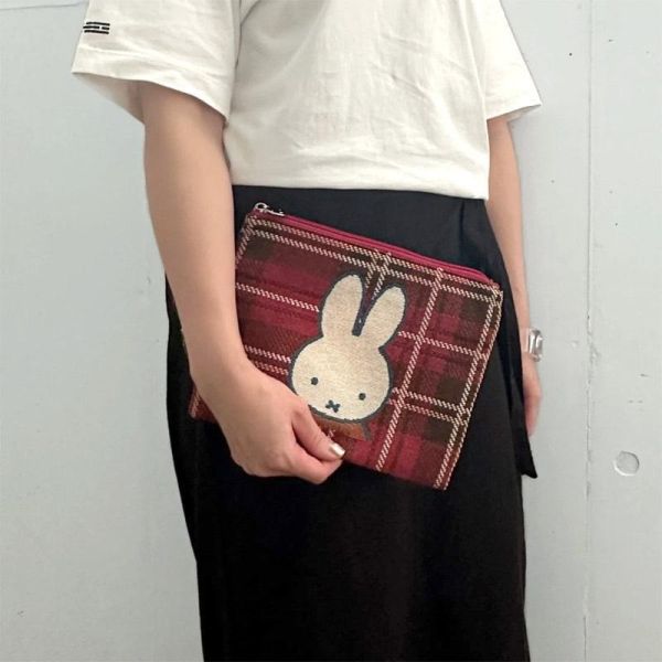 Miffy 提花格紋手提收納包 