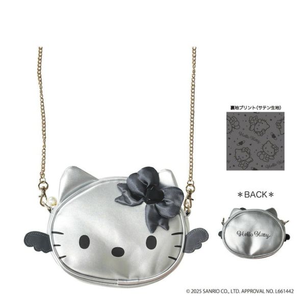 Hello Kitty 金屬質感蝴蝶結側背包（羽翼款） 