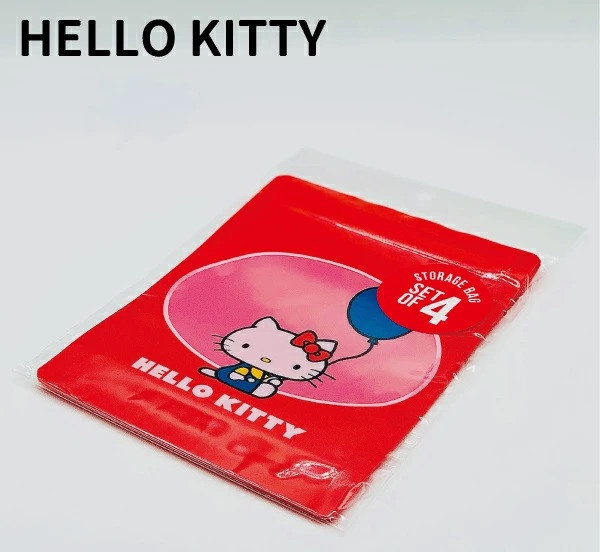 Hello Kitty 復古圖案夾鏈袋(4入一組) 