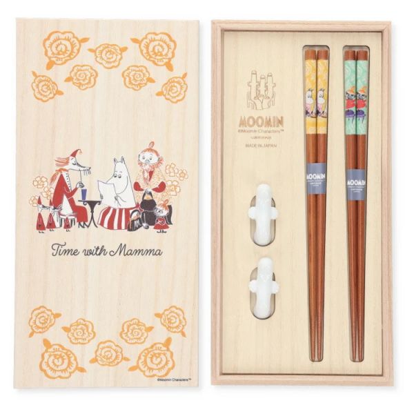 Moomin X YAMAKA 姆明小不點 雙筷&筷架 木製手繪禮盒 