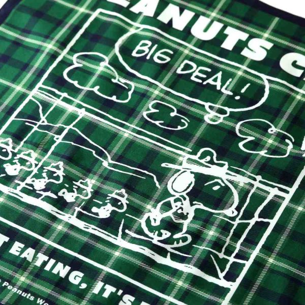 PEANUTS Cafe 史努比格紋方巾 