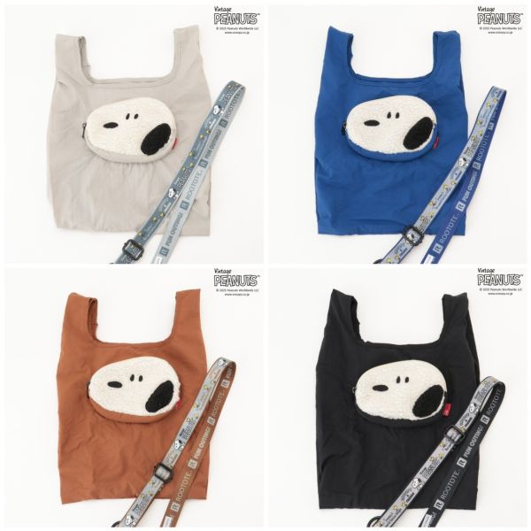 Rootote 史努比毛絨收納購物袋附背帶 