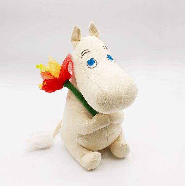 朵貝與姆明展 藍眼睛拿花坐著玩偶 