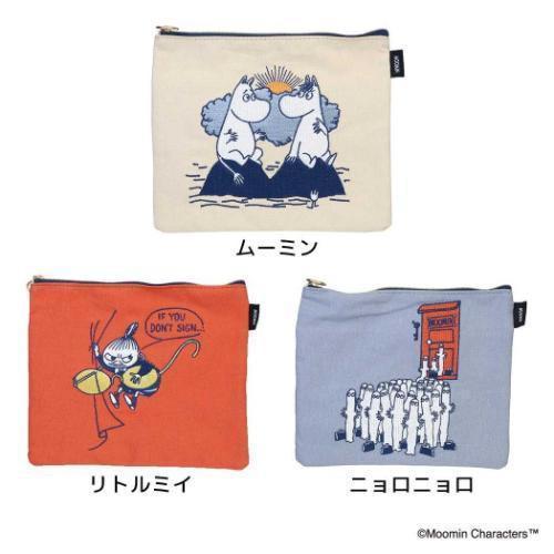MOOMIN 角色刺繡帆布收納扁包 