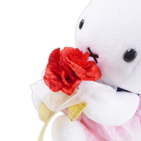 miffy style 米菲皇冠玫瑰花束洋裝毛絨玩偶 
