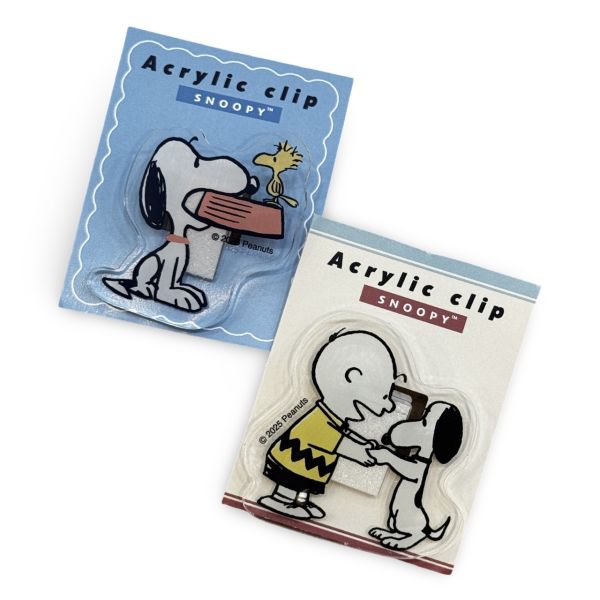 vintage 史努比/查理 壓克力造型萬用夾 