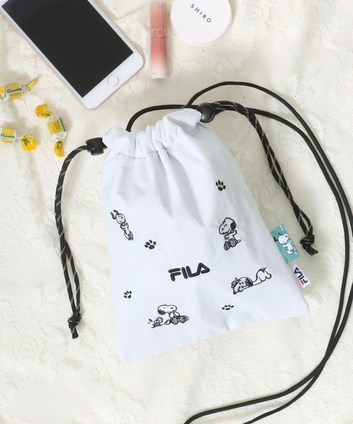 SNOOPY × FILA 刺繍迷你巾著包 (三色) 