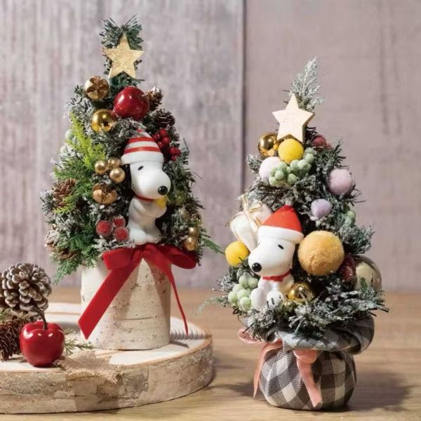 SNOOPY 聖誕小樹＆花圈擺飾組 