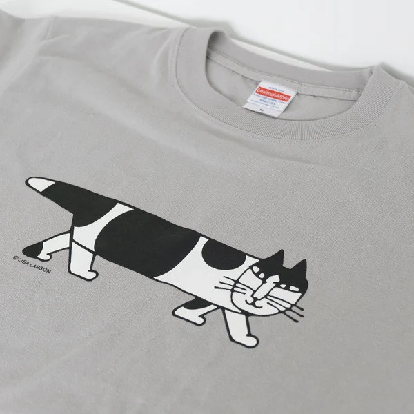 LISA LARSON Mikey貓 四季純棉T恤 (灰L) 
