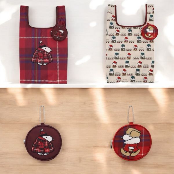 AT 史努比環保袋附圓收納包吊飾 