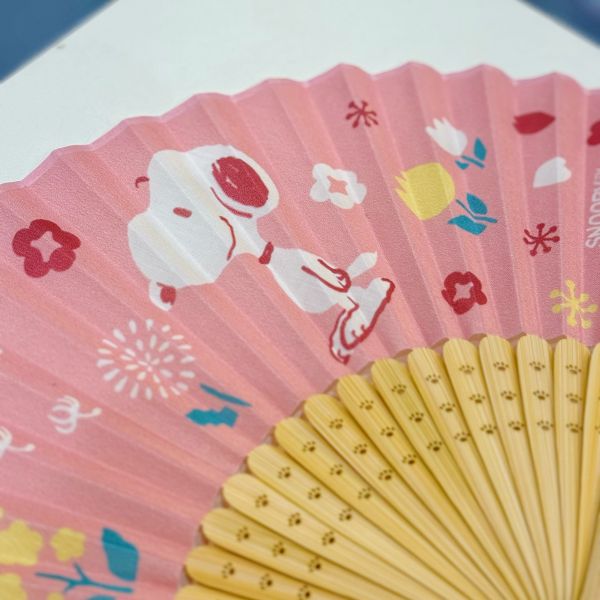 Snoopy茶屋 花朵煙火竹扇 
