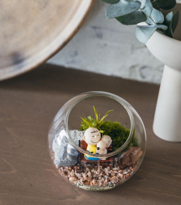 Snoopy茶屋 史努比玻璃造景擺設 