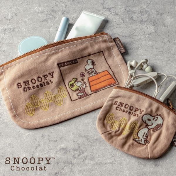 SNOOPY Chocolat 日本限定刺繡帆布袋/收納包 