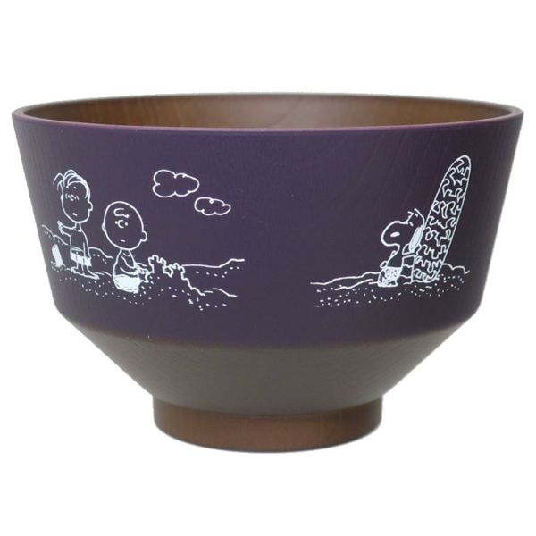 mc.史努比仿木紋漆器湯碗 
