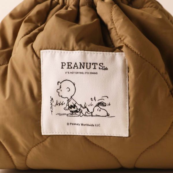 PEANUTS cafe 絎縫束口背包 