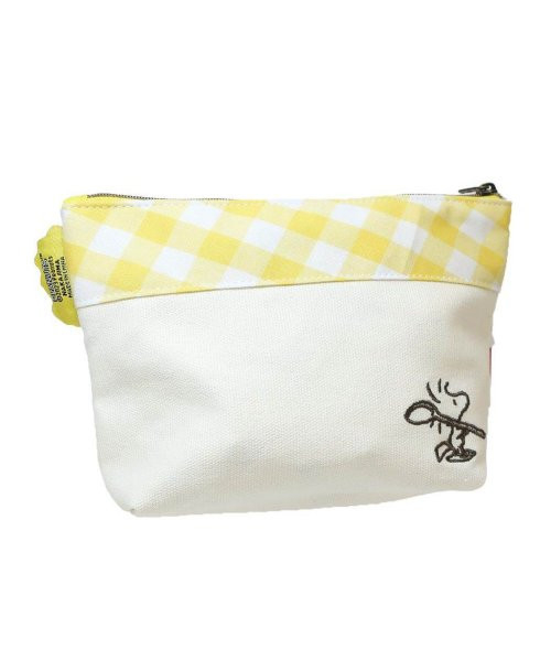 Snoopy 糊塗踏克黃格子收納包 