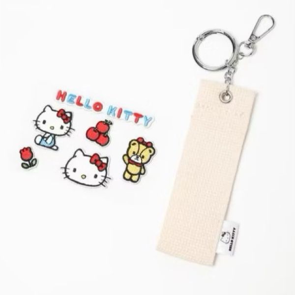 me% Kitty貓刺繡熨燙貼附鑰匙圈 