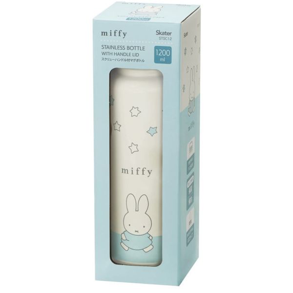 Skater 米菲星星手把保溫瓶1200ml(杏藍) 