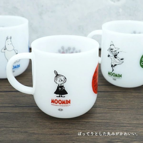 Moomin 花朵乳白耐熱玻璃馬克杯 350ml 