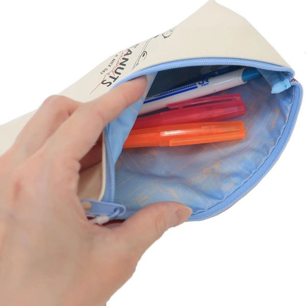 Vintage 查理奈勒斯狗屋雙色收納包(紅米白) 