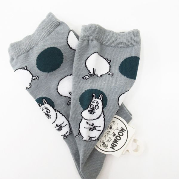 MOOMIN 角色滿版原點 中長襪 