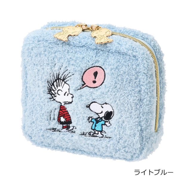 PEANUTS 毛絨方形刺繡收納包 
