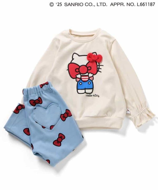 ampersand kitty立體毛絨蝴蝶結兒童套裝100cm(藍) 