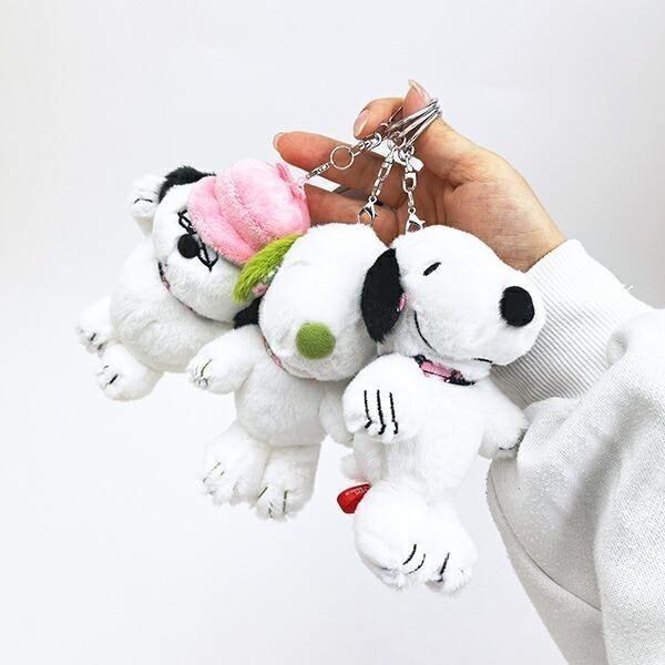 nakajima 史努比櫻花耳毛絨沙包玩偶/吊飾 