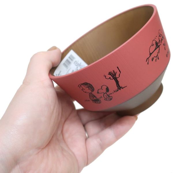 mc.史努比仿木紋漆器湯碗 