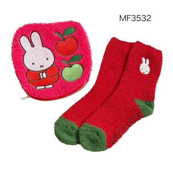 Dick Bruna｜Miffy・Boris 絨毛襪＆收納包組 