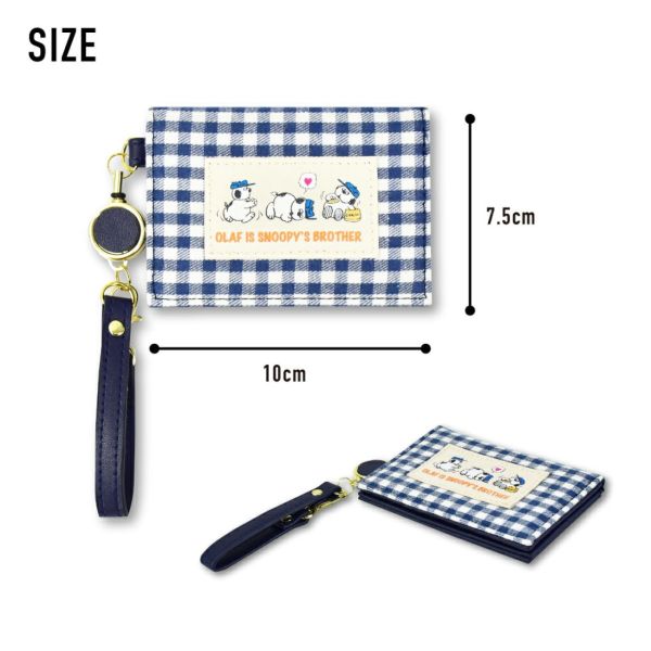 SNOOPY 歐拉夫格紋伸縮票卡夾 