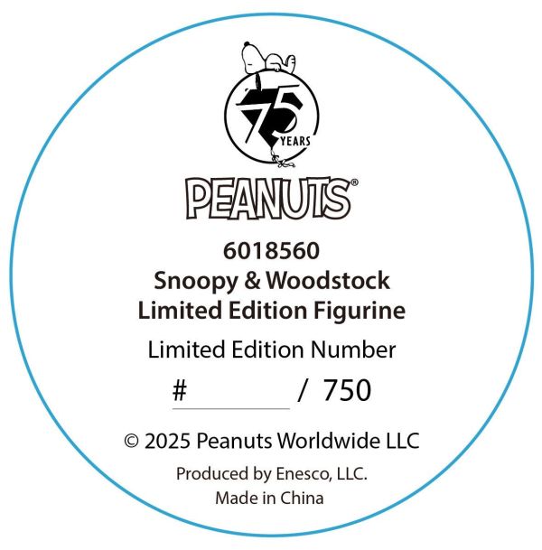 SNOOPY & WOODSTOCK 75th 限定紀念公仔(全球限量750隻) 