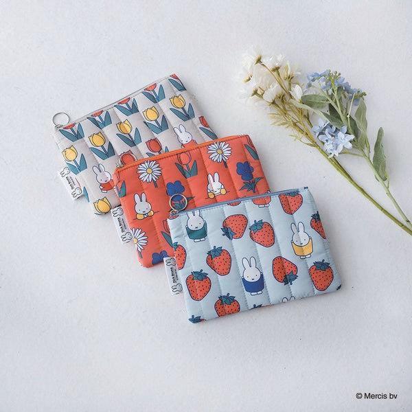 米菲 草莓絎縫扁平收納包 