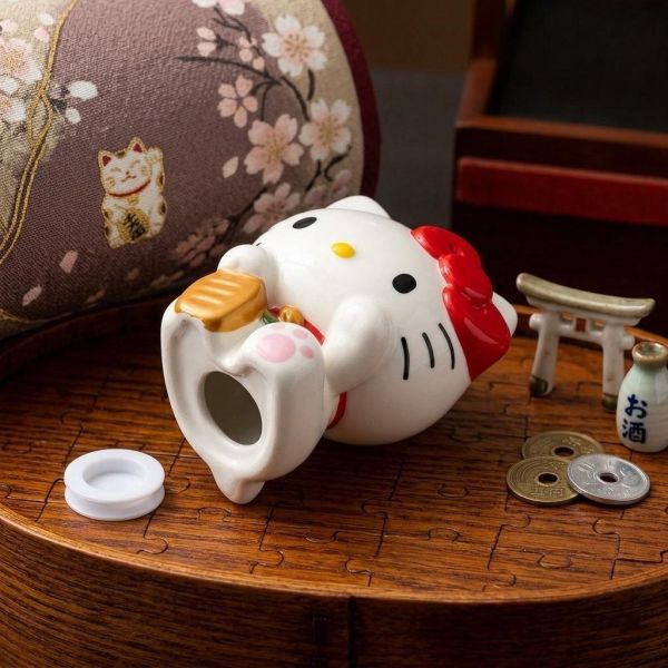 Sanrio Kitty招財貓造型陶瓷存錢筒 