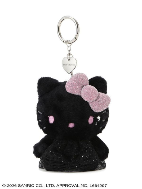 sanrio house kitty水鑽蕾絲洋裝登山扣玩偶吊飾(黑) 