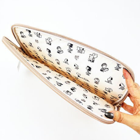 sun-star刺繡史努比雙層網格電腦包(咖) 